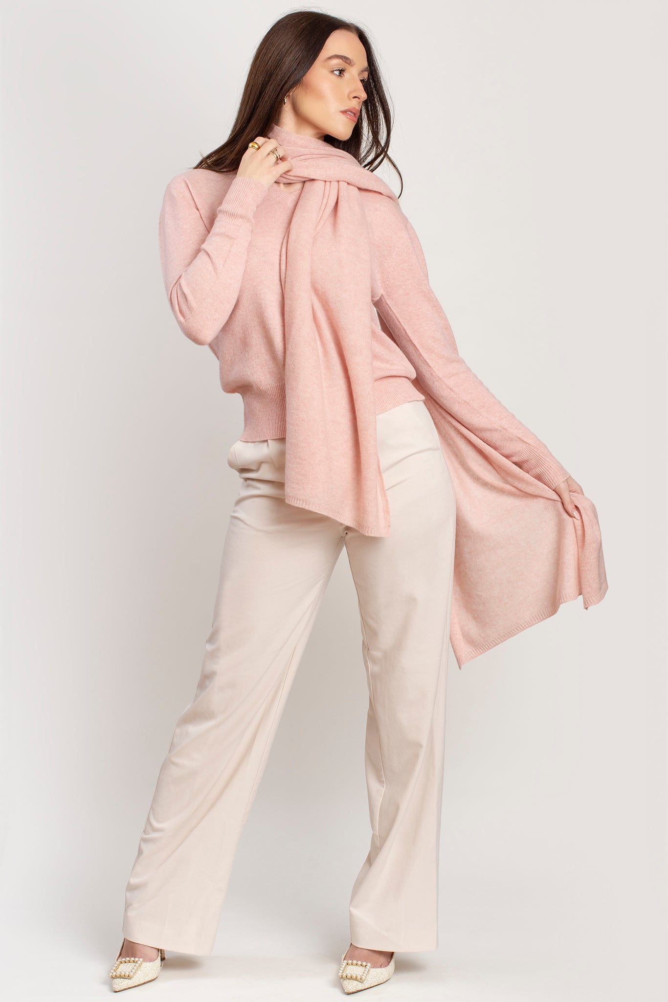 Cashmere Scarf in Powder Pink